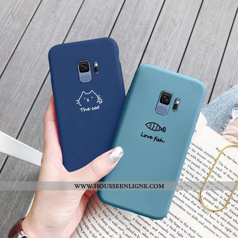 Coque Samsung Galaxy S9 Mode Personnalité Simple Charmant Tendance Chiens Bleu