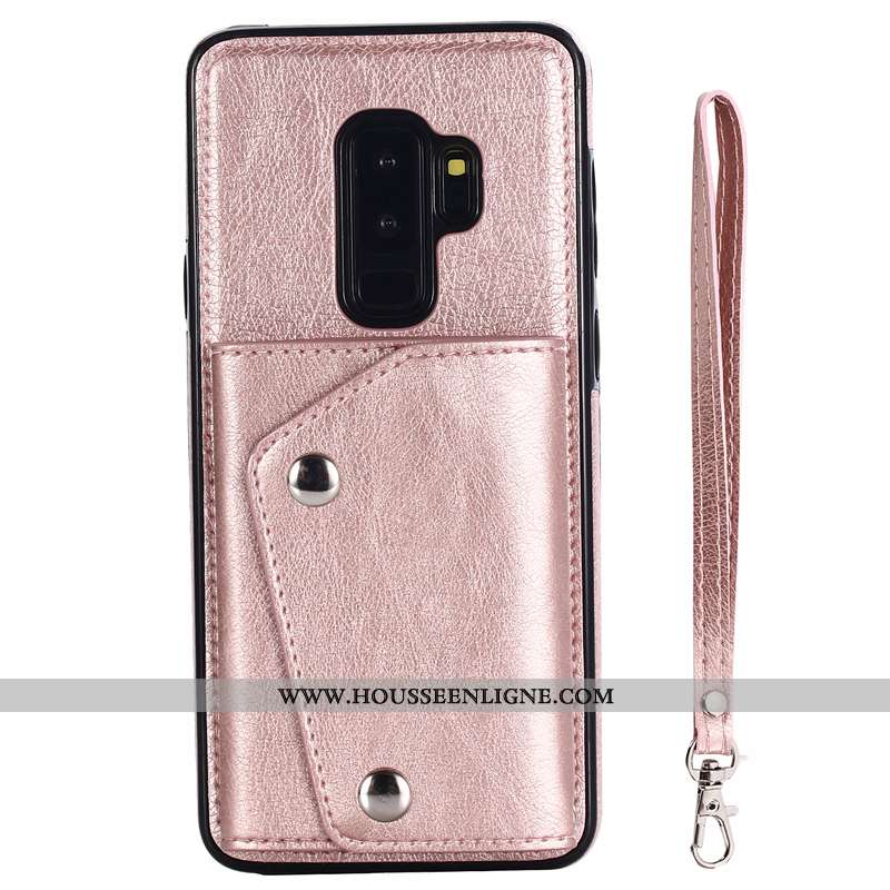 Coque Samsung Galaxy S9+ Ornements Suspendus Portefeuille Étui Cuir Carte Tout Compris Rose