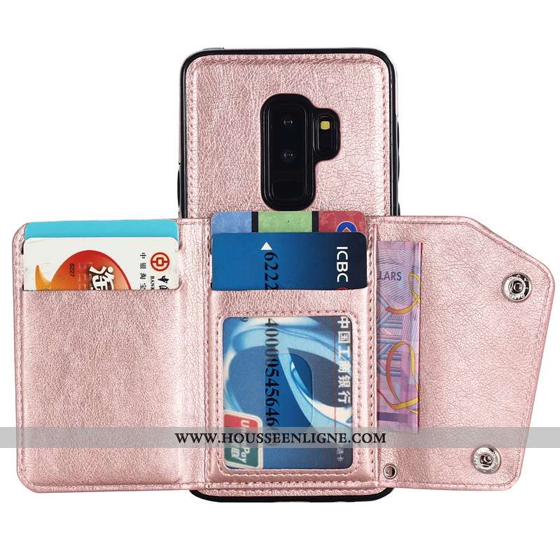 Coque Samsung Galaxy S9+ Ornements Suspendus Portefeuille Étui Cuir Carte Tout Compris Rose