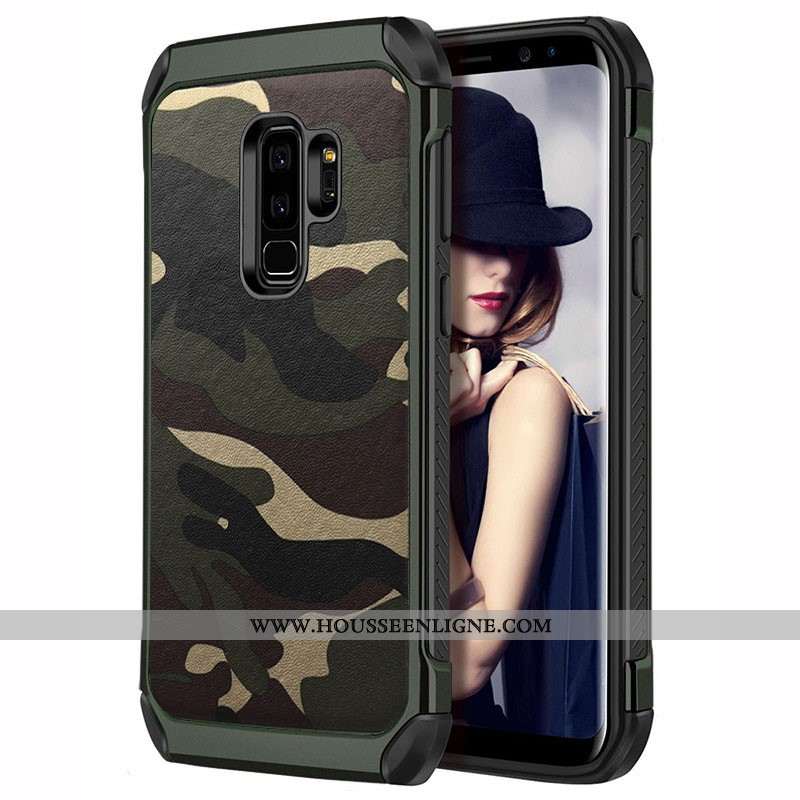 Coque Samsung Galaxy S9+ Personnalité Tendance Protection Vert Incassable Silicone Étoile Verte