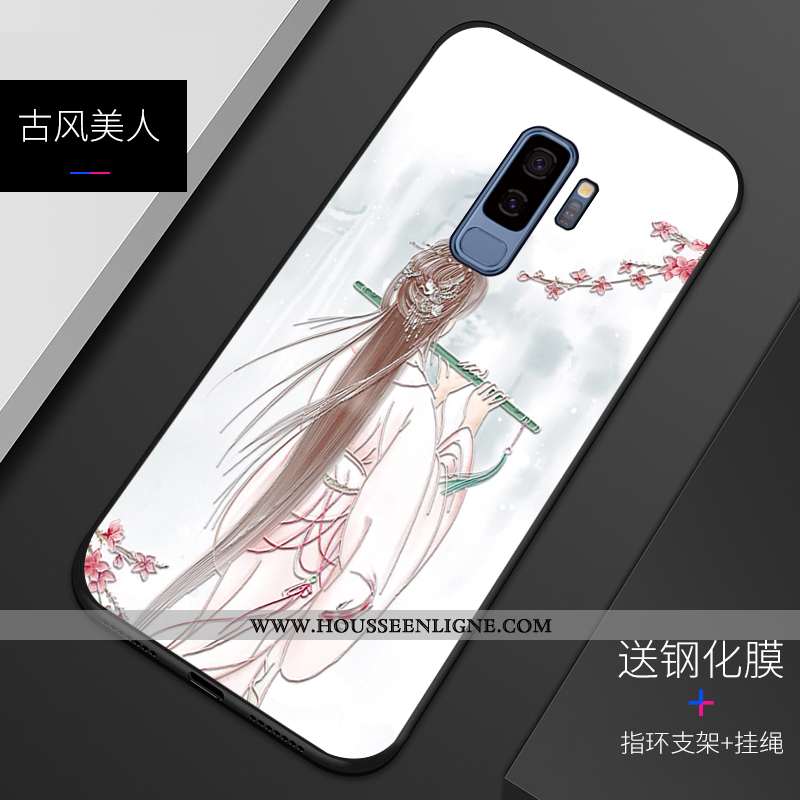Coque Samsung Galaxy S9+ Protection Personnalité Téléphone Portable Gaufrage Incassable Étui Silicon