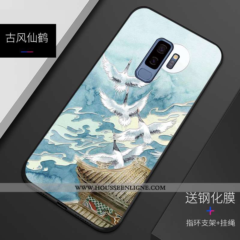 Coque Samsung Galaxy S9+ Protection Personnalité Téléphone Portable Gaufrage Incassable Étui Silicon
