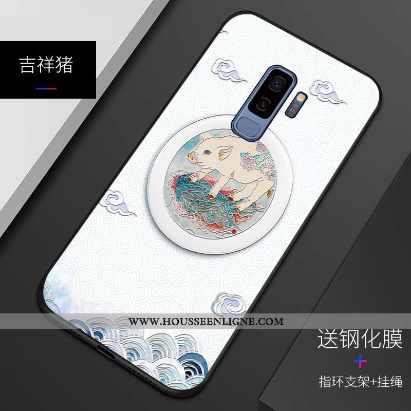 Coque Samsung Galaxy S9+ Protection Personnalité Téléphone Portable Gaufrage Incassable Étui Silicon