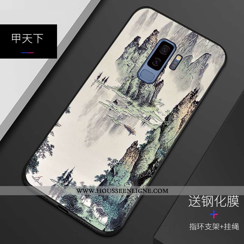 Coque Samsung Galaxy S9+ Protection Personnalité Téléphone Portable Gaufrage Incassable Étui Silicon
