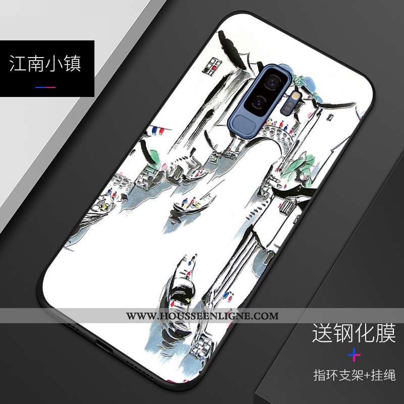 Coque Samsung Galaxy S9+ Protection Personnalité Téléphone Portable Gaufrage Incassable Étui Silicon