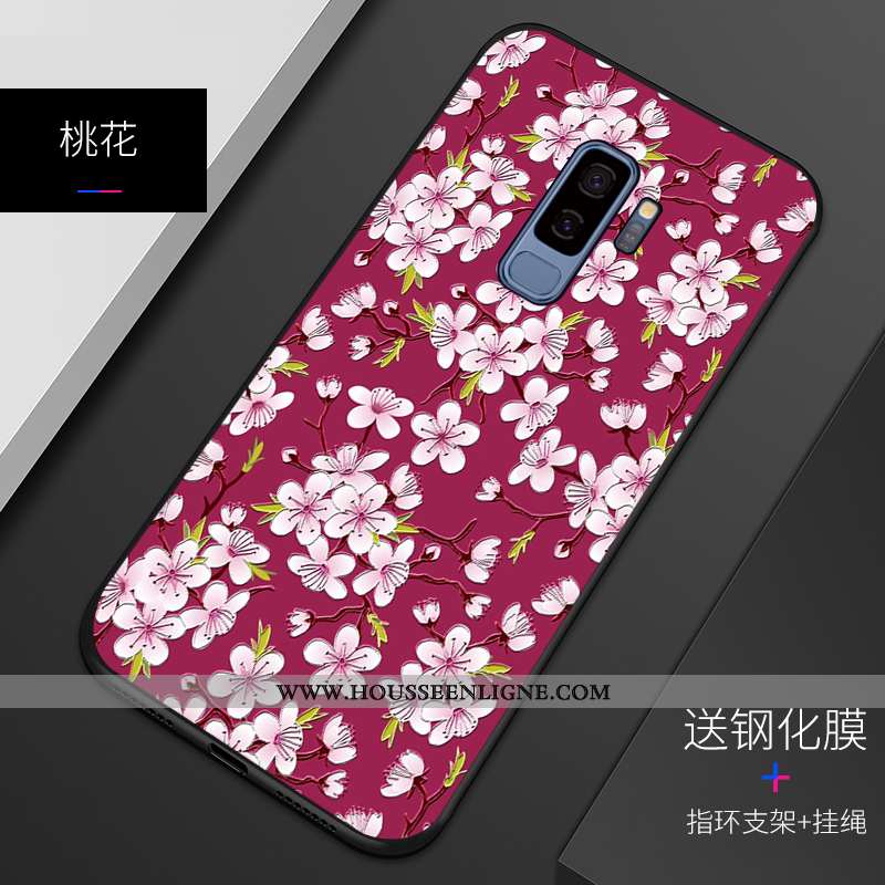 Coque Samsung Galaxy S9+ Protection Personnalité Téléphone Portable Gaufrage Incassable Étui Silicon