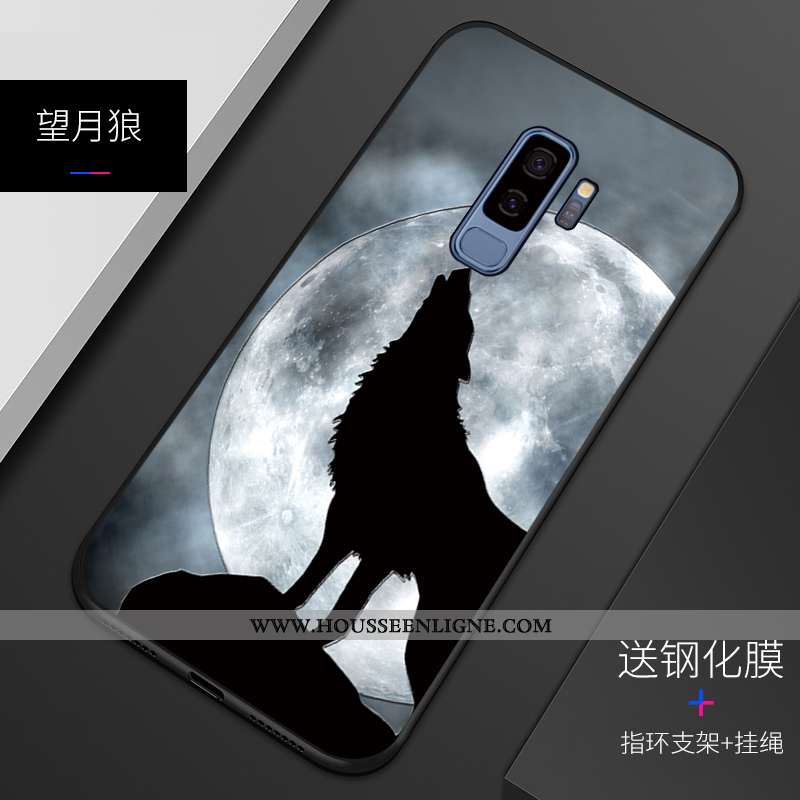 Coque Samsung Galaxy S9+ Protection Personnalité Téléphone Portable Gaufrage Incassable Étui Silicon