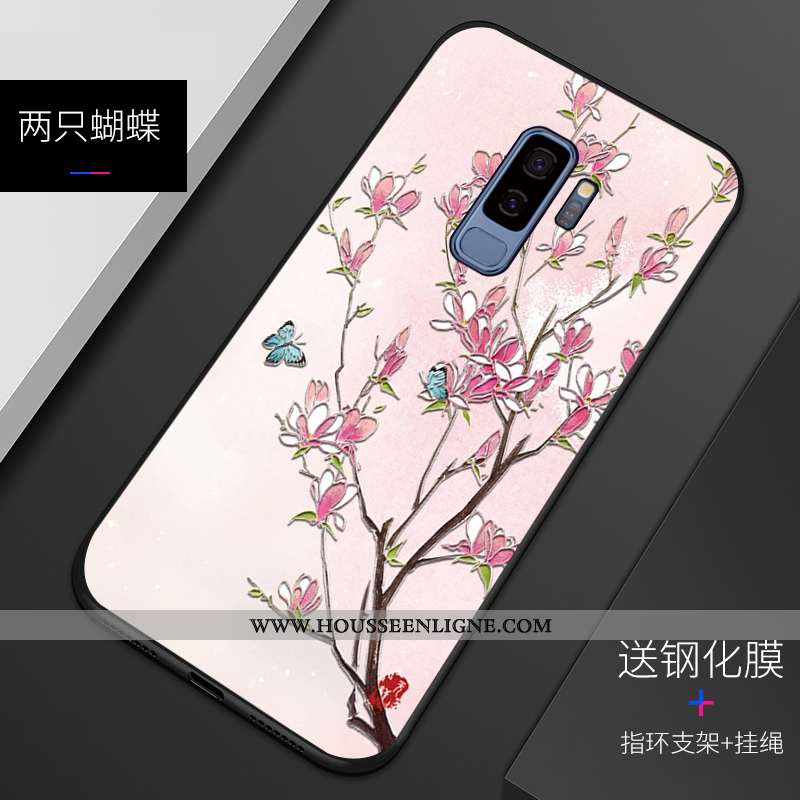 Coque Samsung Galaxy S9+ Protection Personnalité Téléphone Portable Gaufrage Incassable Étui Silicon
