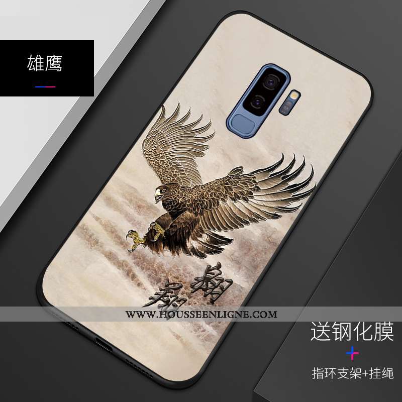Coque Samsung Galaxy S9+ Protection Personnalité Téléphone Portable Gaufrage Incassable Étui Silicon