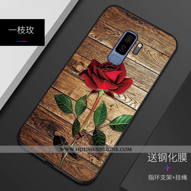 Coque Samsung Galaxy S9+ Protection Personnalité Téléphone Portable Gaufrage Incassable Étui Silicon