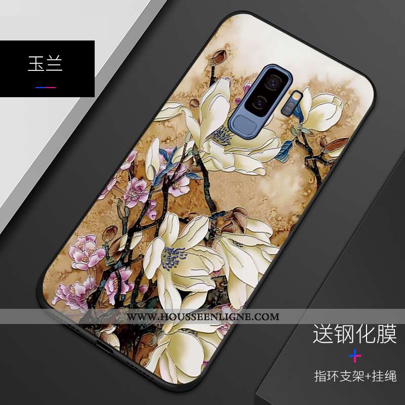 Coque Samsung Galaxy S9+ Protection Personnalité Téléphone Portable Gaufrage Incassable Étui Silicon