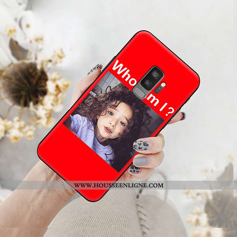 Coque Samsung Galaxy S9+ Silicone Fluide Doux Nouveau Étui Téléphone Portable Rouge