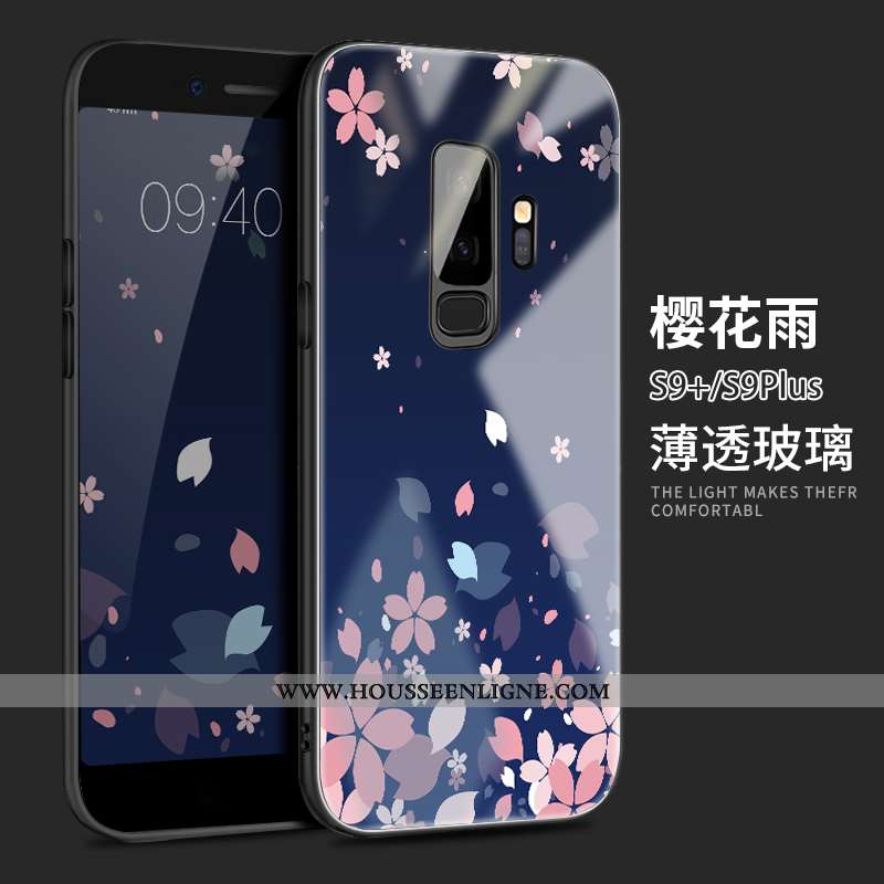 Coque Samsung Galaxy S9+ Silicone Protection Tout Compris Étui Téléphone Portable Étoile Bleu Foncé