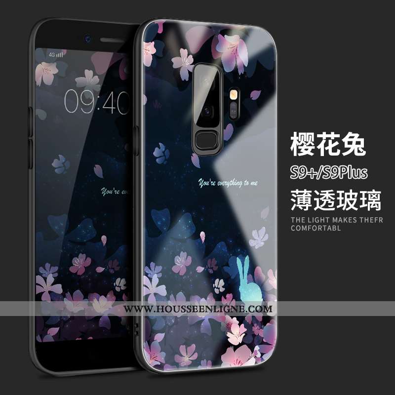 Coque Samsung Galaxy S9+ Silicone Protection Tout Compris Étui Téléphone Portable Étoile Bleu Foncé