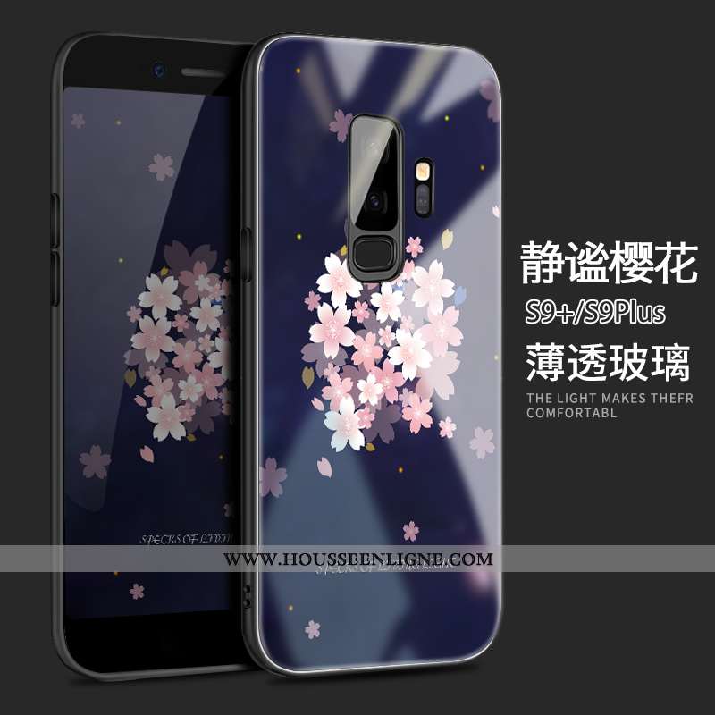 Coque Samsung Galaxy S9+ Silicone Protection Tout Compris Étui Téléphone Portable Étoile Bleu Foncé
