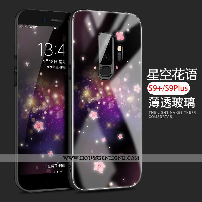 Coque Samsung Galaxy S9+ Silicone Protection Tout Compris Étui Téléphone Portable Étoile Bleu Foncé