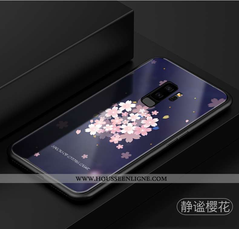 Coque Samsung Galaxy S9+ Silicone Protection Tout Compris Étui Téléphone Portable Étoile Bleu Foncé