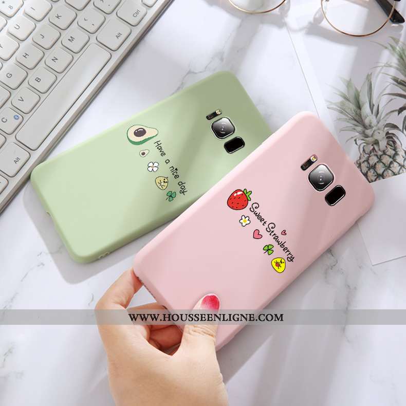 Coque Samsung Galaxy S9 Tendance Fluide Doux Tout Compris Créatif Fraise Bovins Net Rouge Verte
