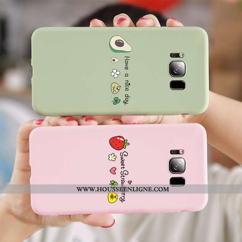 Coque Samsung Galaxy S9 Tendance Fluide Doux Tout Compris Créatif Fraise Bovins Net Rouge Verte