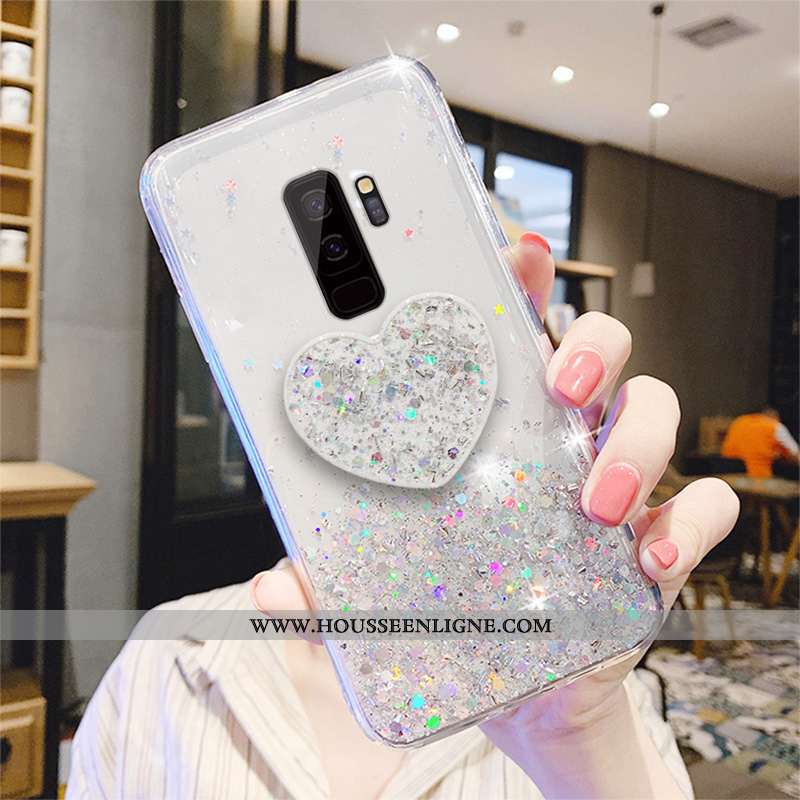 Coque Samsung Galaxy S9+ Transparent Tendance Pu Mode Silicone Tout Compris Fluide Doux Rose