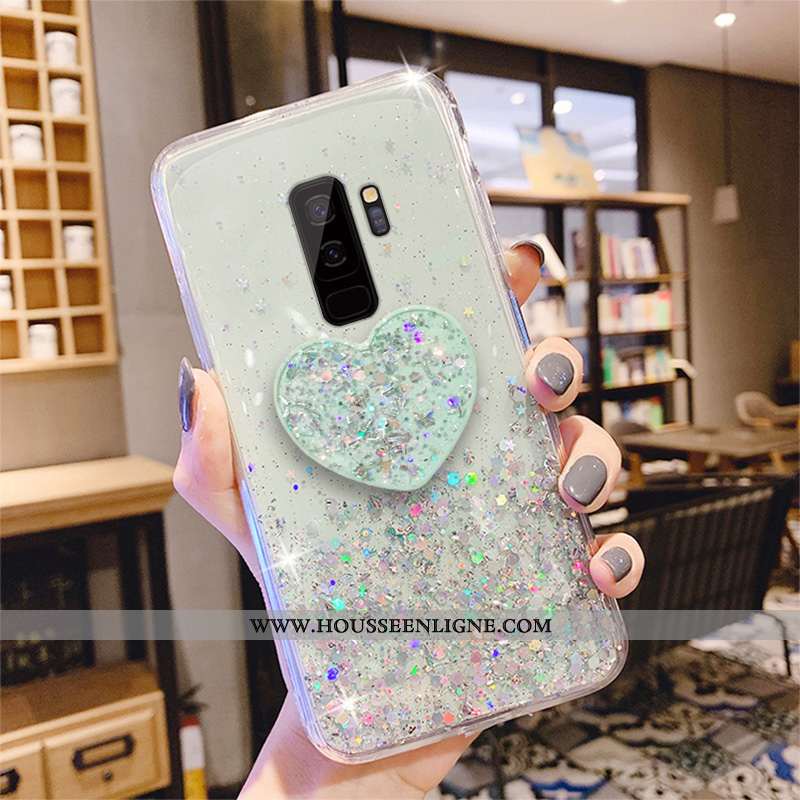 Coque Samsung Galaxy S9+ Transparent Tendance Pu Mode Silicone Tout Compris Fluide Doux Rose