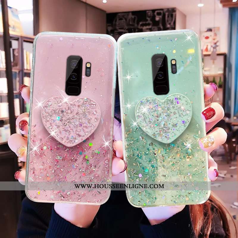 Coque Samsung Galaxy S9+ Transparent Tendance Pu Mode Silicone Tout Compris Fluide Doux Rose