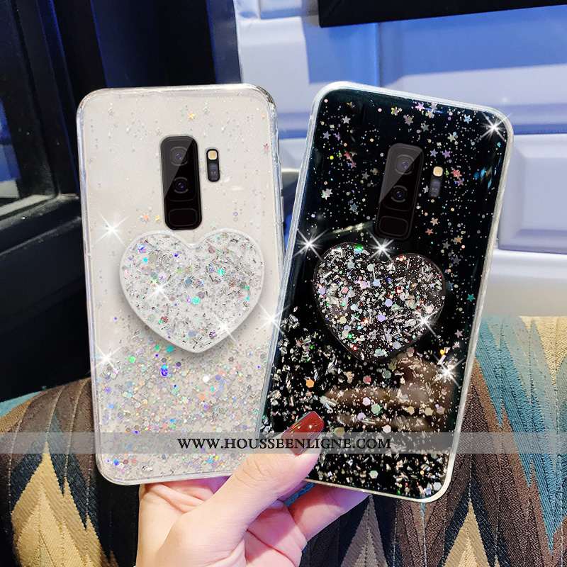 Coque Samsung Galaxy S9+ Transparent Tendance Pu Mode Silicone Tout Compris Fluide Doux Rose