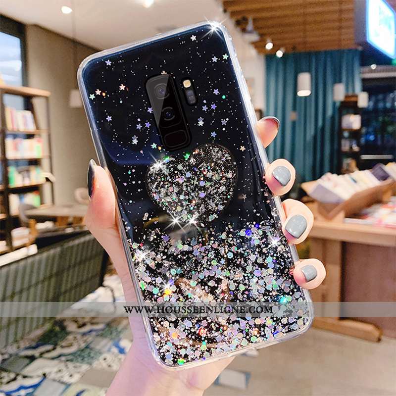 Coque Samsung Galaxy S9+ Transparent Tendance Pu Mode Silicone Tout Compris Fluide Doux Rose