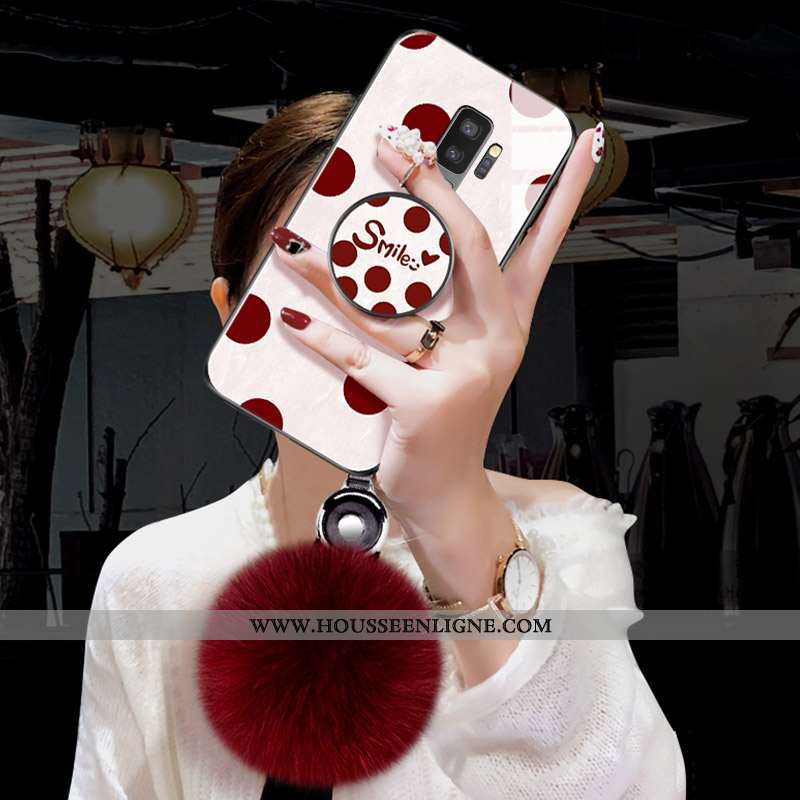 Coque Samsung Galaxy S9+ Vintage Verre Peluche Vert Nouveau Étui Verte
