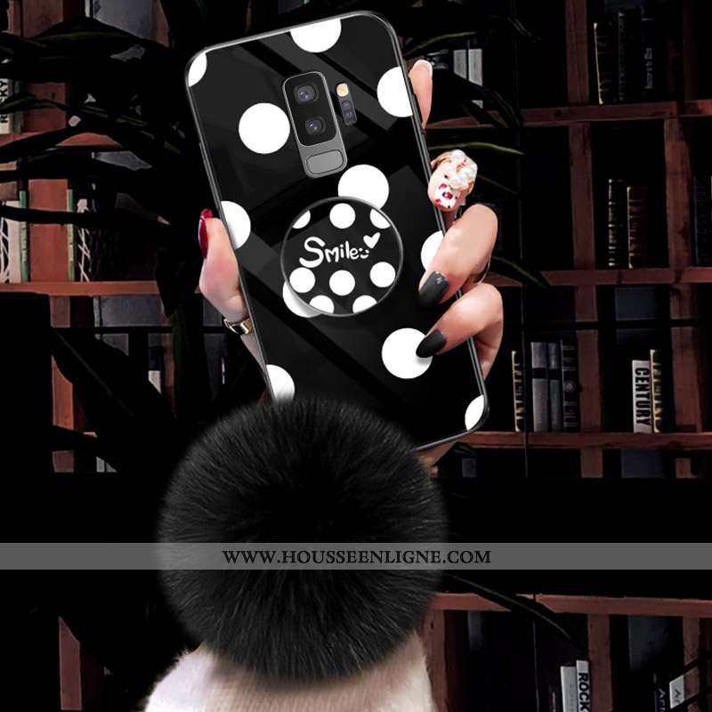 Coque Samsung Galaxy S9+ Vintage Verre Peluche Vert Nouveau Étui Verte