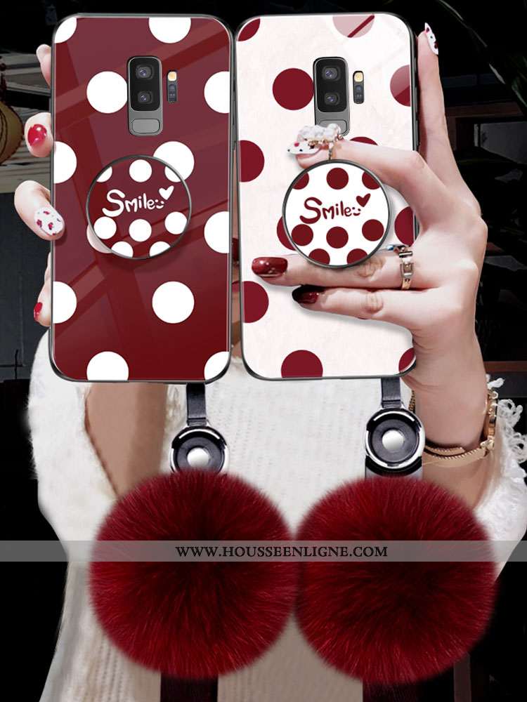 Coque Samsung Galaxy S9+ Vintage Verre Peluche Vert Nouveau Étui Verte
