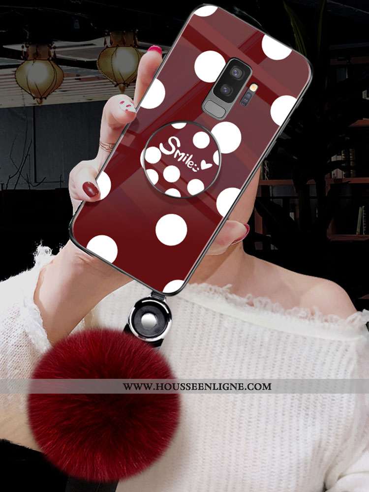 Coque Samsung Galaxy S9+ Vintage Verre Peluche Vert Nouveau Étui Verte
