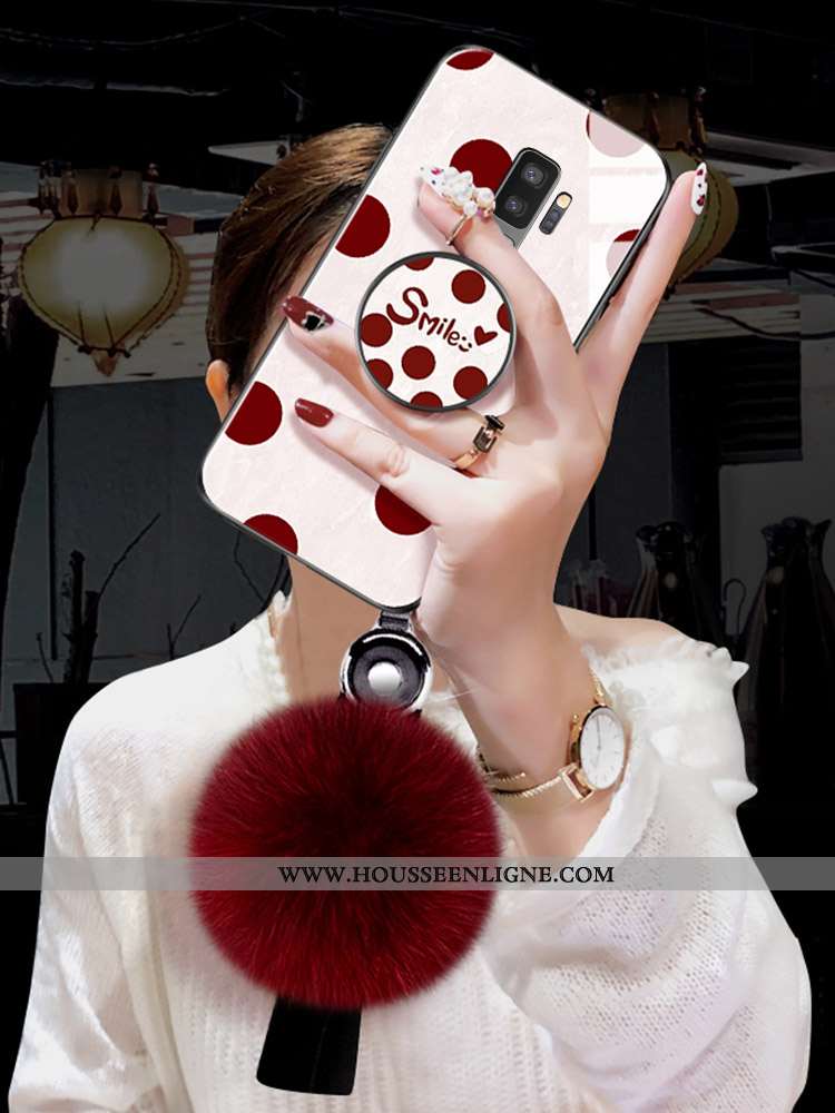Coque Samsung Galaxy S9+ Vintage Verre Peluche Vert Nouveau Étui Verte