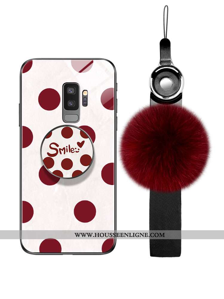 Coque Samsung Galaxy S9+ Vintage Verre Peluche Vert Nouveau Étui Verte