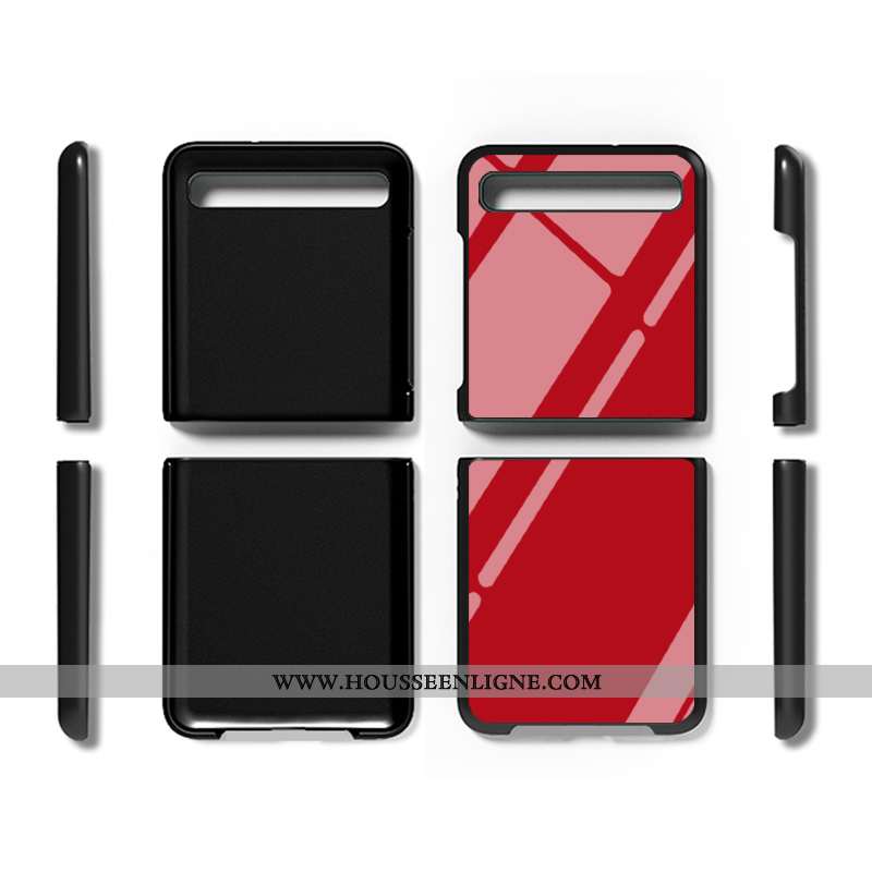Coque Samsung Z Flip Créatif Dessin Animé Difficile Personnalisé Rouge Mode Téléphone Portable