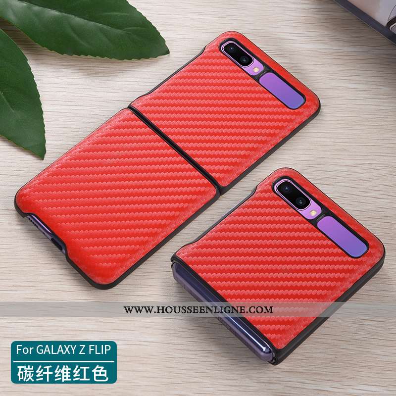 Coque Samsung Z Flip Cuir Véritable Ultra Légère Étui Tout Compris Téléphone Portable Bleu