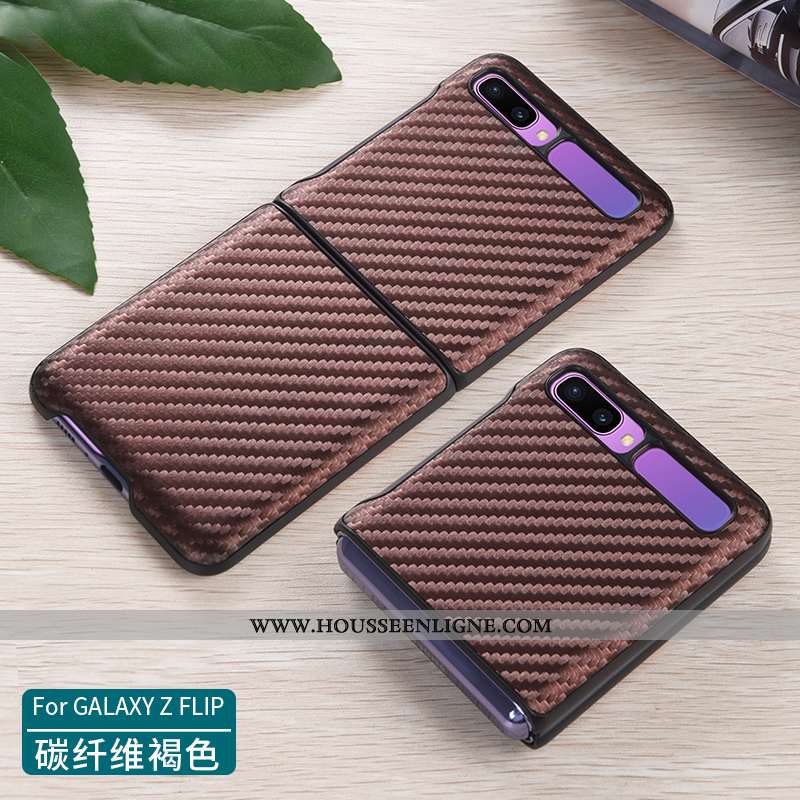 Coque Samsung Z Flip Cuir Véritable Ultra Légère Étui Tout Compris Téléphone Portable Bleu
