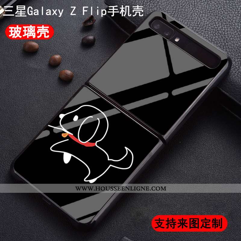 Coque Samsung Z Flip Personnalité Protection Nouveau Amoureux Incassable Étui Verre Bleu