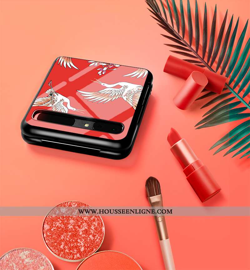 Coque Samsung Z Flip Personnalité Protection Nouveau Amoureux Incassable Étui Verre Bleu
