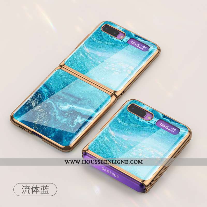Coque Samsung Z Flip Protection Téléphone Portable Difficile Plier Bleu Tout Compris