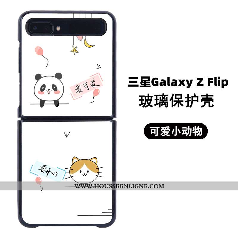 Coque Samsung Z Flip Protection Verre Blanc Incassable Étui Plier Téléphone Portable Blanche