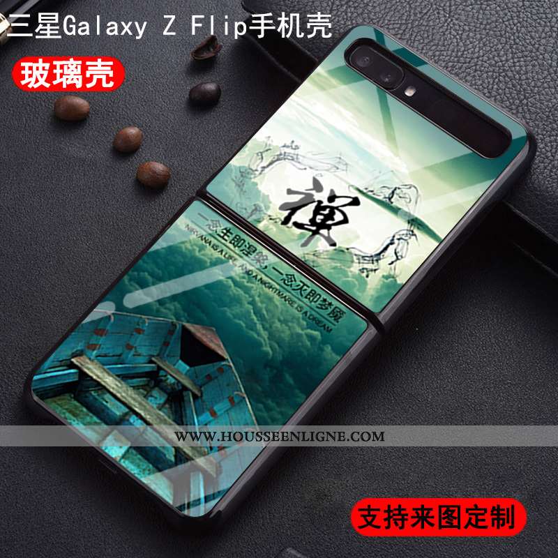 Coque Samsung Z Flip Protection Verre Nouveau Difficile Plier Étoile Amoureux Noir