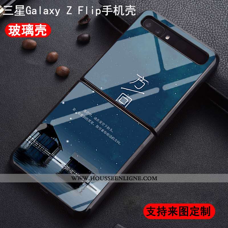 Coque Samsung Z Flip Protection Verre Nouveau Difficile Plier Étoile Amoureux Noir