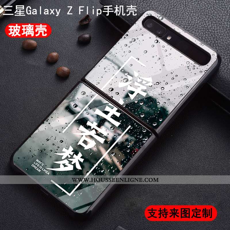 Coque Samsung Z Flip Protection Verre Nouveau Difficile Plier Étoile Amoureux Noir