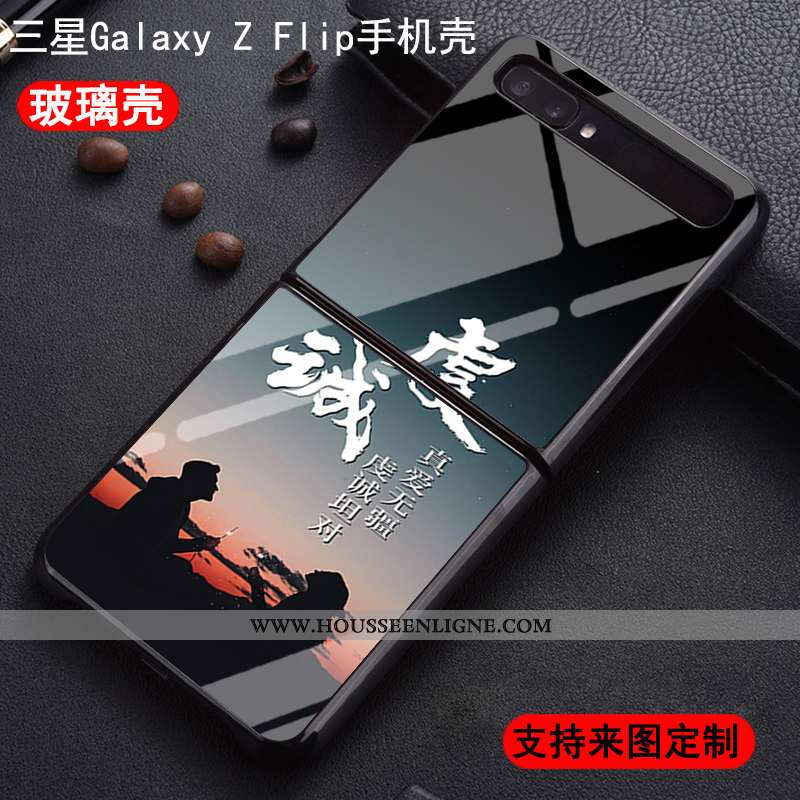 Coque Samsung Z Flip Protection Verre Nouveau Difficile Plier Étoile Amoureux Noir