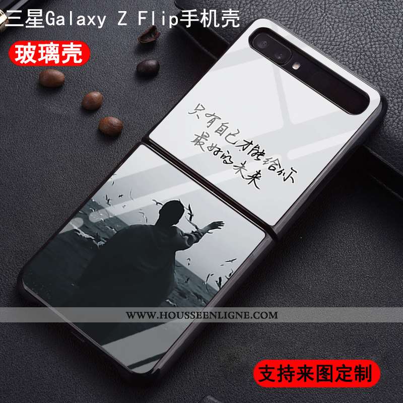 Coque Samsung Z Flip Protection Verre Nouveau Difficile Plier Étoile Amoureux Noir