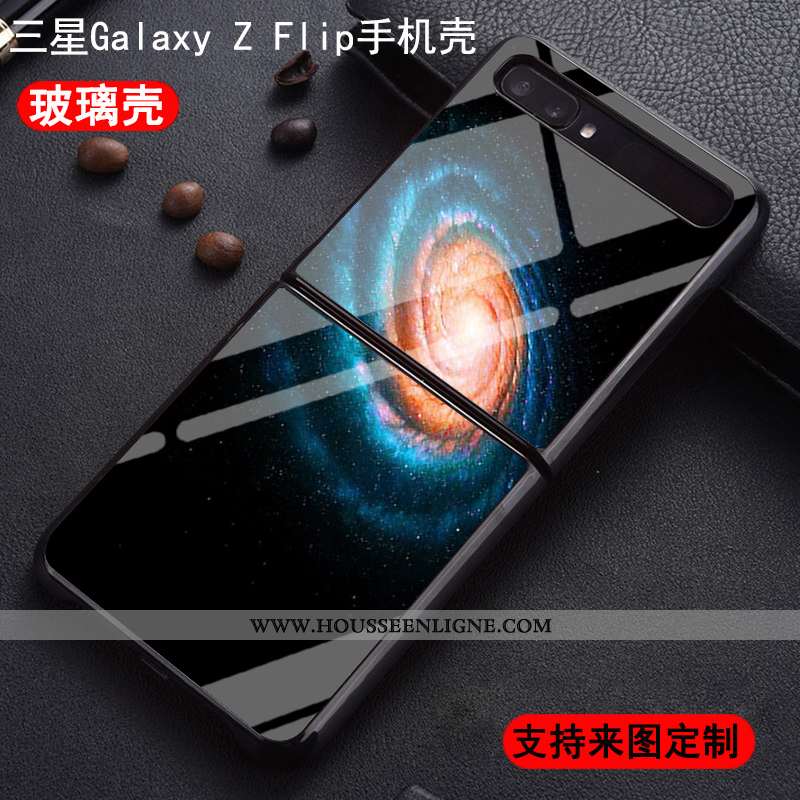 Coque Samsung Z Flip Protection Verre Nouveau Difficile Plier Étoile Amoureux Noir