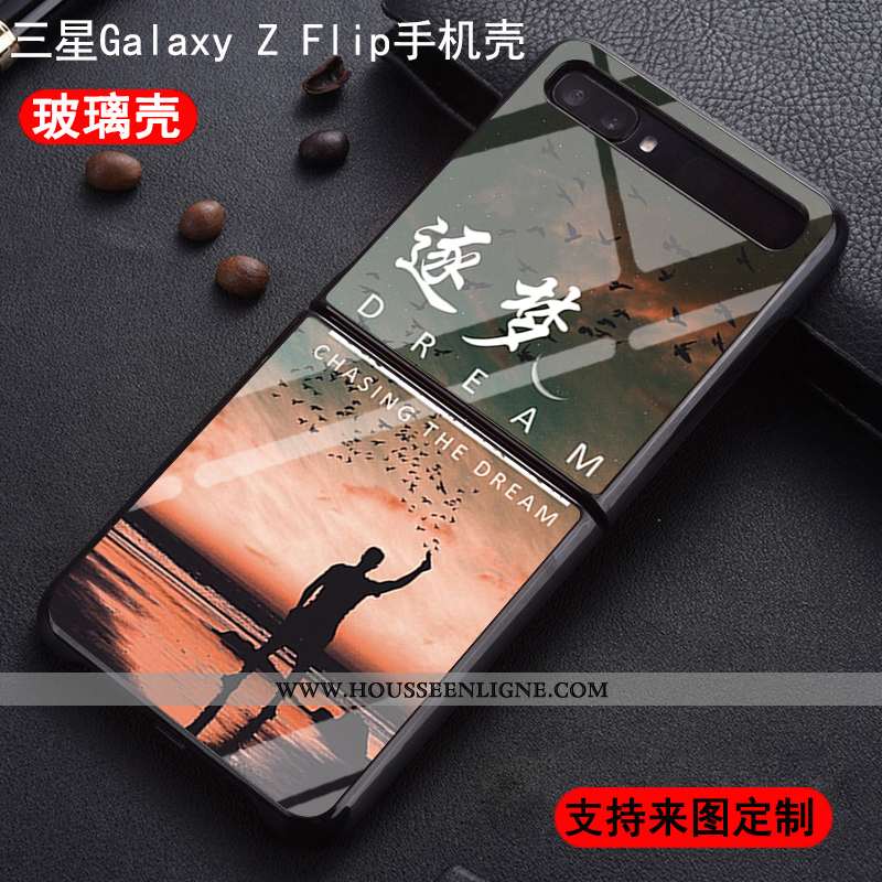 Coque Samsung Z Flip Protection Verre Nouveau Difficile Plier Étoile Amoureux Noir