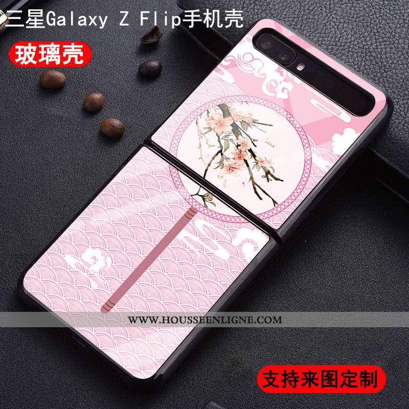 Coque Samsung Z Flip Protection Verre Silicone Difficile Téléphone Portable Étoile Personnalisé Blan