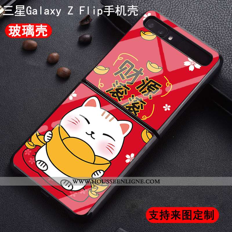 Coque Samsung Z Flip Verre Fluide Doux Personnalisé Étoile Plier Incassable Nouveau Rouge